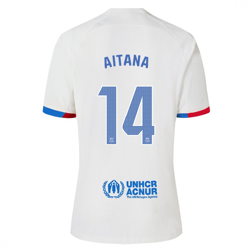 Niño Fútbol Camiseta Aitana Bonmati #14 Blanco 2ª Equipación 2023/24 Perú