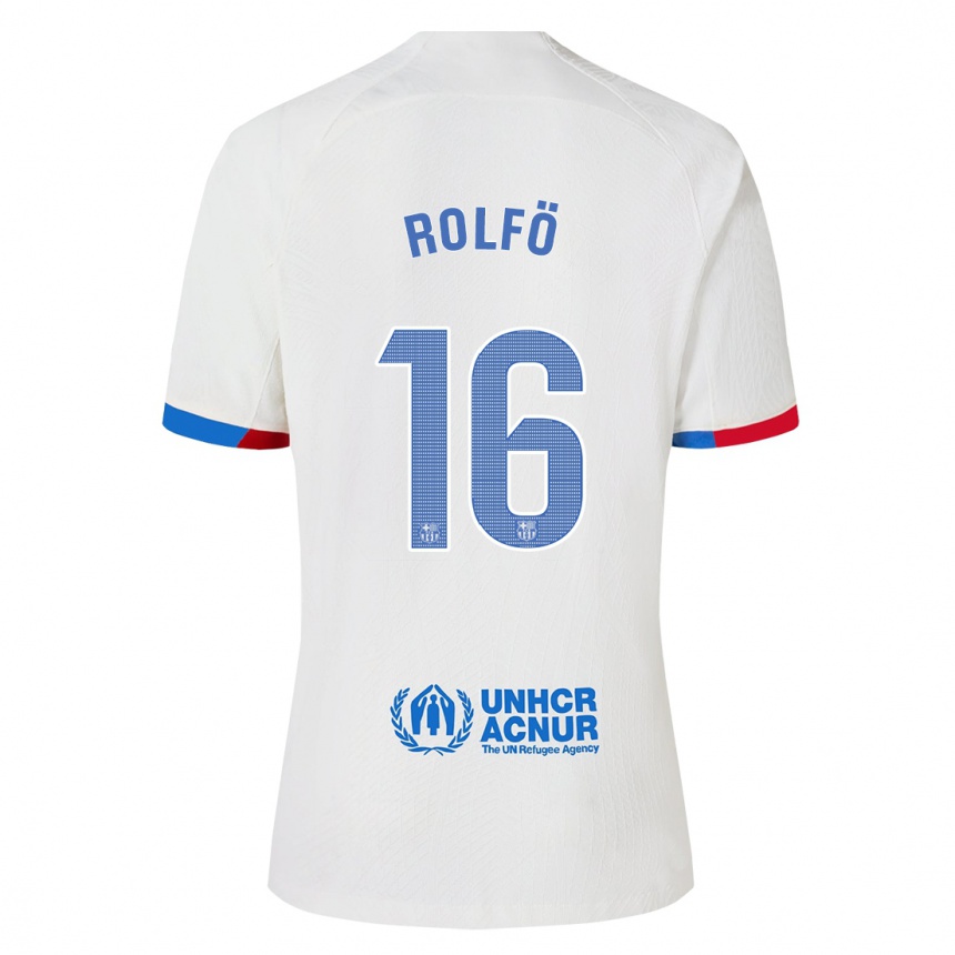 Niño Fútbol Camiseta Fridolina Rolfo #16 Blanco 2ª Equipación 2023/24 Perú