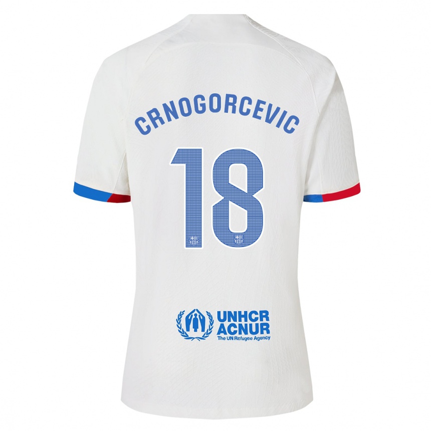 Niño Fútbol Camiseta Ana-Maria Crnogorcevic #18 Blanco 2ª Equipación 2023/24 Perú