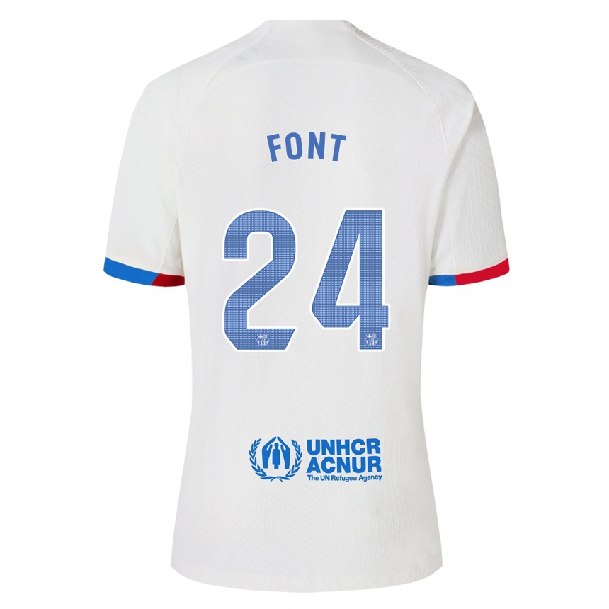 Niño Fútbol Camiseta Gemma Font #24 Blanco 2ª Equipación 2023/24 Perú