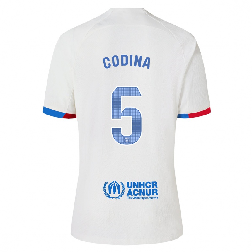 Niño Fútbol Camiseta Laia Codina #5 Blanco 2ª Equipación 2023/24 Perú