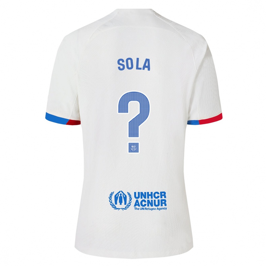 Niño Fútbol Camiseta Arnau Sola #0 Blanco 2ª Equipación 2023/24 Perú