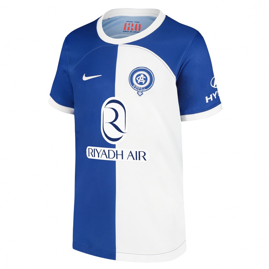 Niño Fútbol Camiseta Marta Cardona #11 Azul Blanco 2ª Equipación 2023/24 Perú