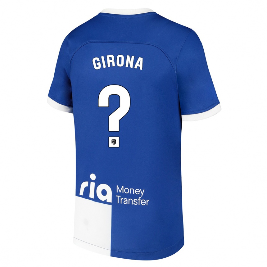 Niño Fútbol Camiseta Raúl Girona #0 Azul Blanco 2ª Equipación 2023/24 Perú