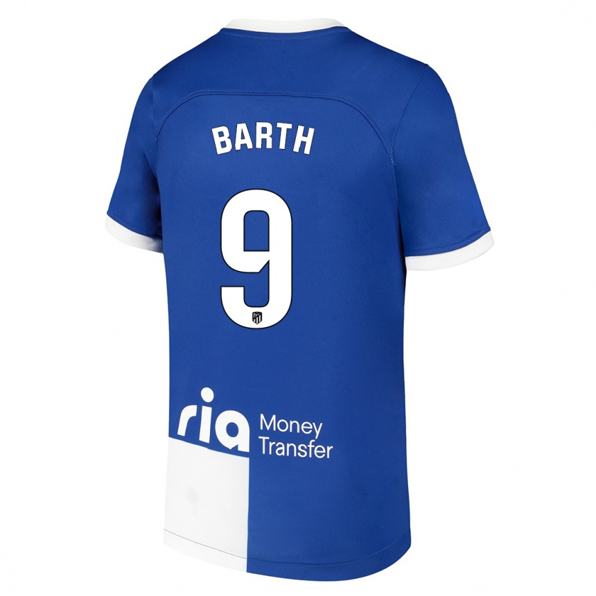 Niño Fútbol Camiseta Merle Barth #9 Azul Blanco 2ª Equipación 2023/24 Perú