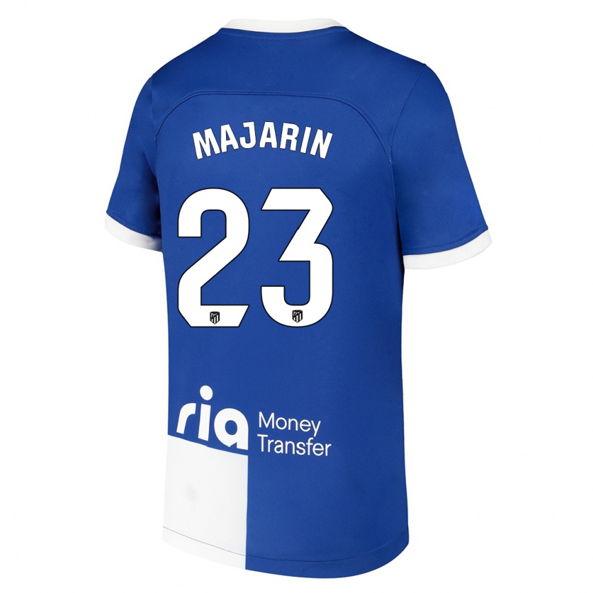 Niño Fútbol Camiseta Sonia Majarin #23 Azul Blanco 2ª Equipación 2023/24 Perú