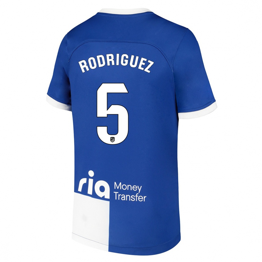 Niño Fútbol Camiseta Cinta Rodriguez #5 Azul Blanco 2ª Equipación 2023/24 Perú