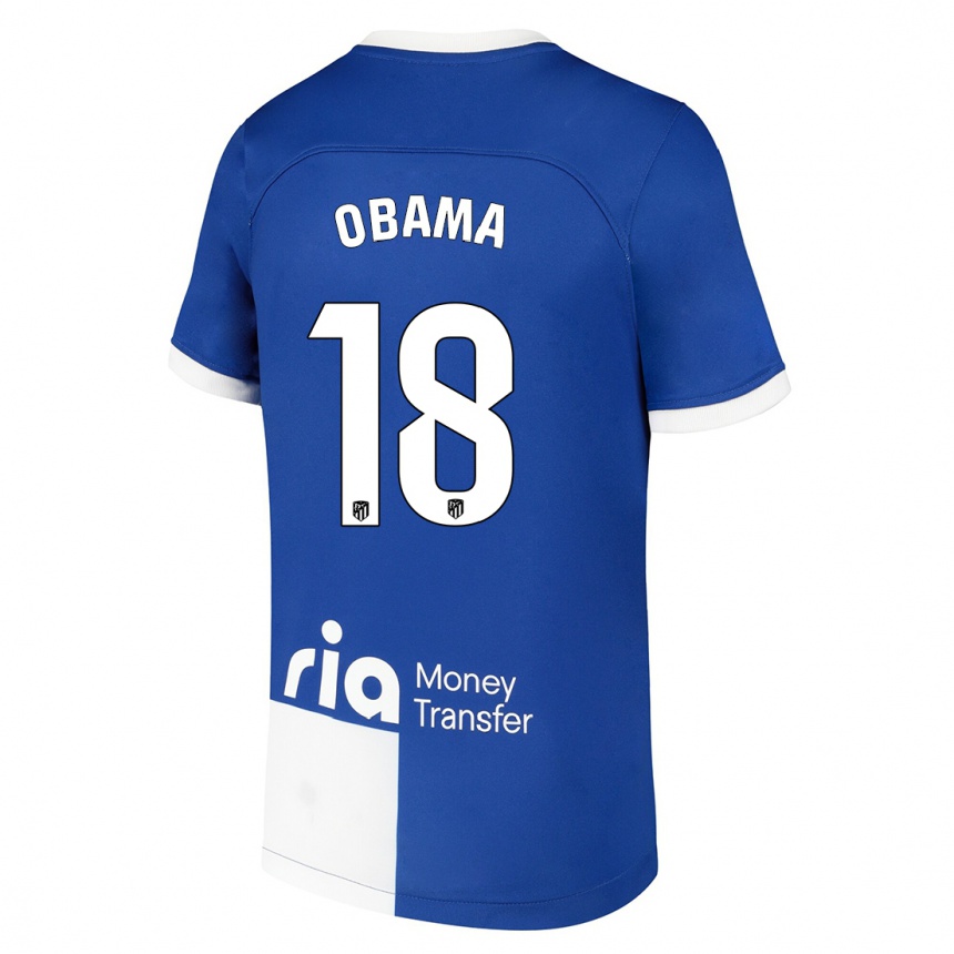 Niño Fútbol Camiseta Salomon Obama #18 Azul Blanco 2ª Equipación 2023/24 Perú