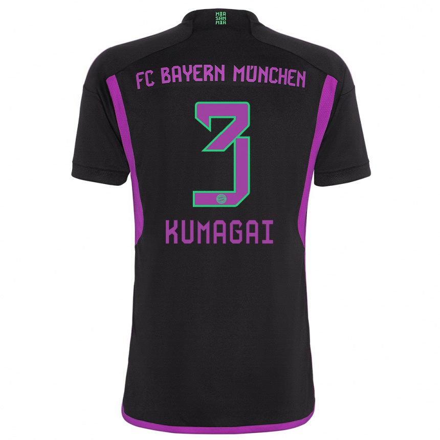 Niño Fútbol Camiseta Saki Kumagai #3 Negro 2ª Equipación 2023/24 Perú