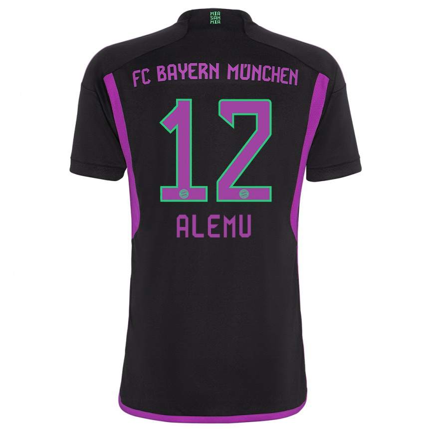 Niño Fútbol Camiseta Liul Alemu #12 Negro 2ª Equipación 2023/24 Perú