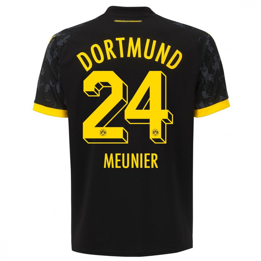 Niño Fútbol Camiseta Thomas Meunier #24 Negro 2ª Equipación 2023/24 Perú