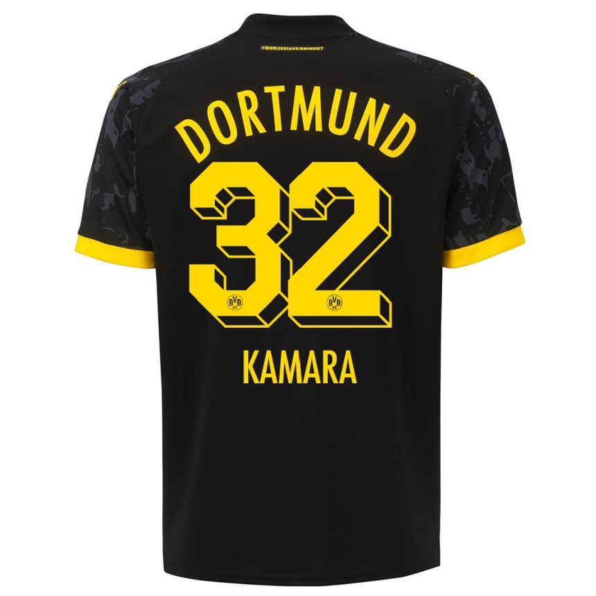 Niño Fútbol Camiseta Abdoulaye Kamara #32 Negro 2ª Equipación 2023/24 Perú