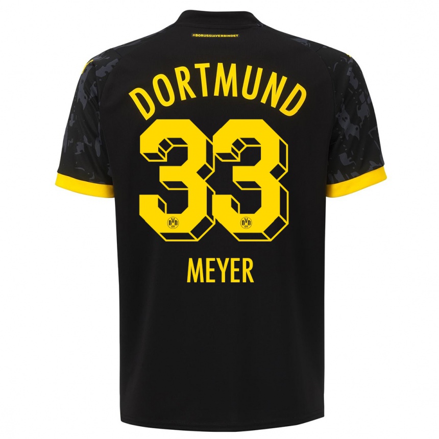 Niño Fútbol Camiseta Alexander Meyer #33 Negro 2ª Equipación 2023/24 Perú