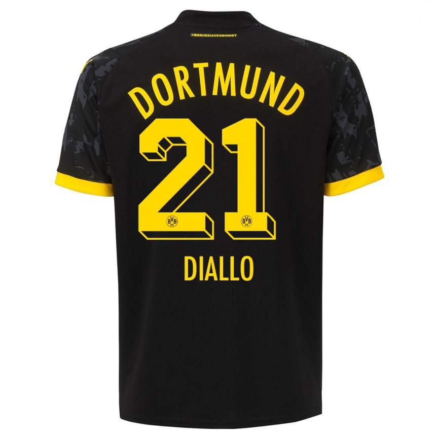 Niño Fútbol Camiseta Ousmane Diallo #21 Negro 2ª Equipación 2023/24 Perú