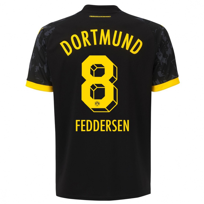 Niño Fútbol Camiseta Jonas Feddersen #8 Negro 2ª Equipación 2023/24 Perú