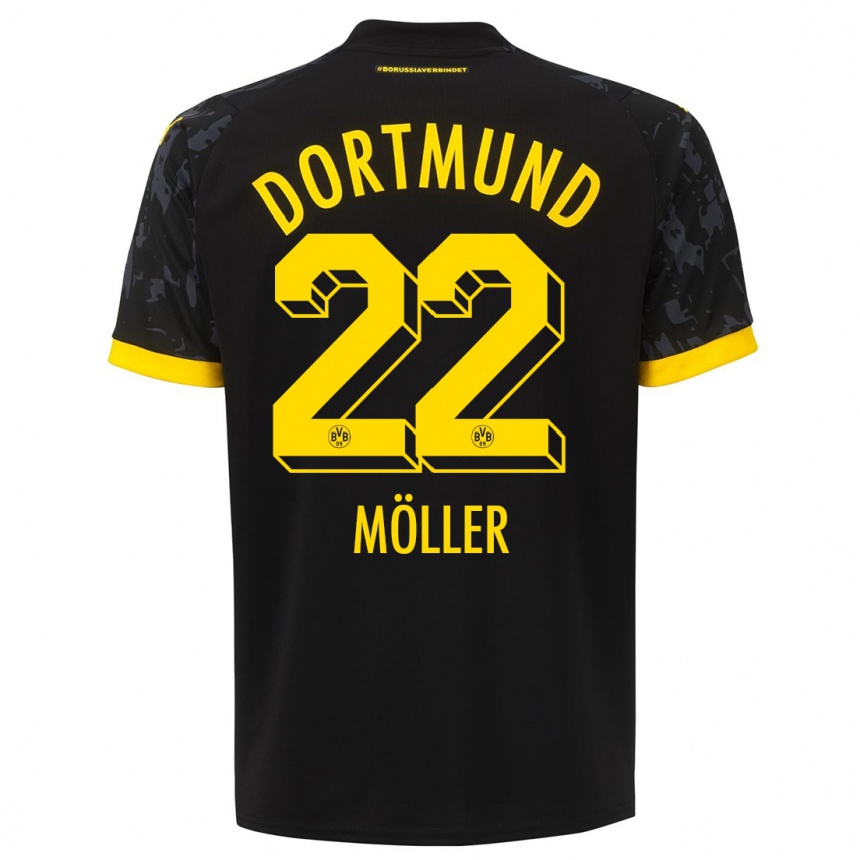 Niño Fútbol Camiseta Paul Möller #22 Negro 2ª Equipación 2023/24 Perú