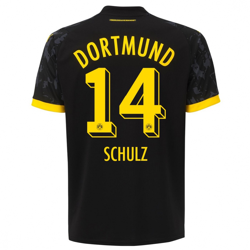 Niño Fútbol Camiseta Nico Schulz #14 Negro 2ª Equipación 2023/24 Perú