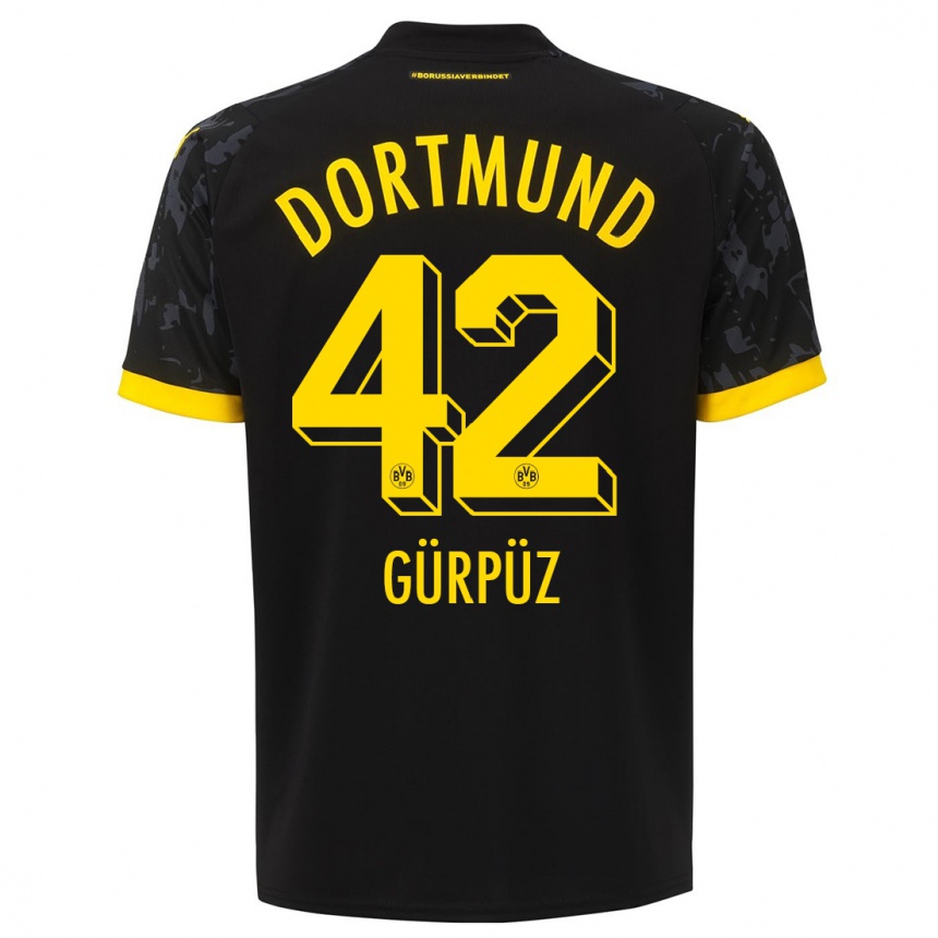 Niño Fútbol Camiseta Goktan Gurpuz #42 Negro 2ª Equipación 2023/24 Perú