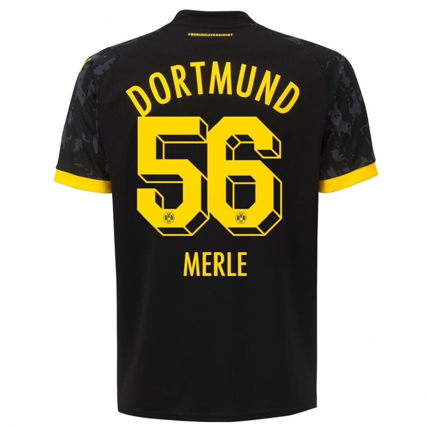 Niño Fútbol Camiseta Albers Merle #56 Negro 2ª Equipación 2023/24 Perú