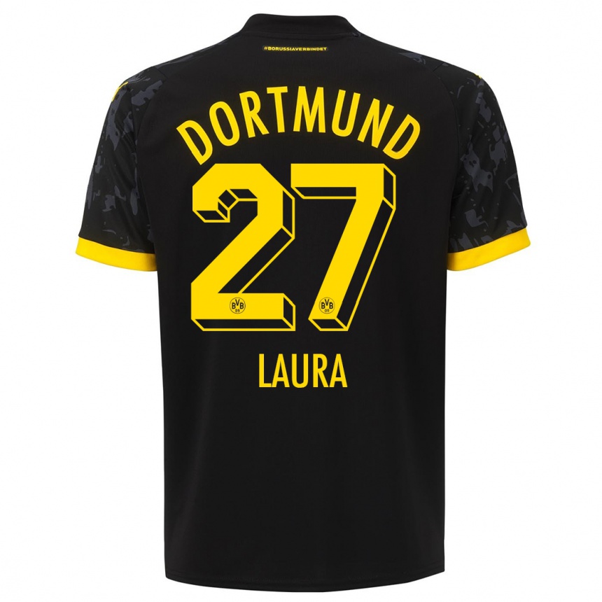 Niño Fútbol Camiseta Van Der Heijden Laura #27 Negro 2ª Equipación 2023/24 Perú