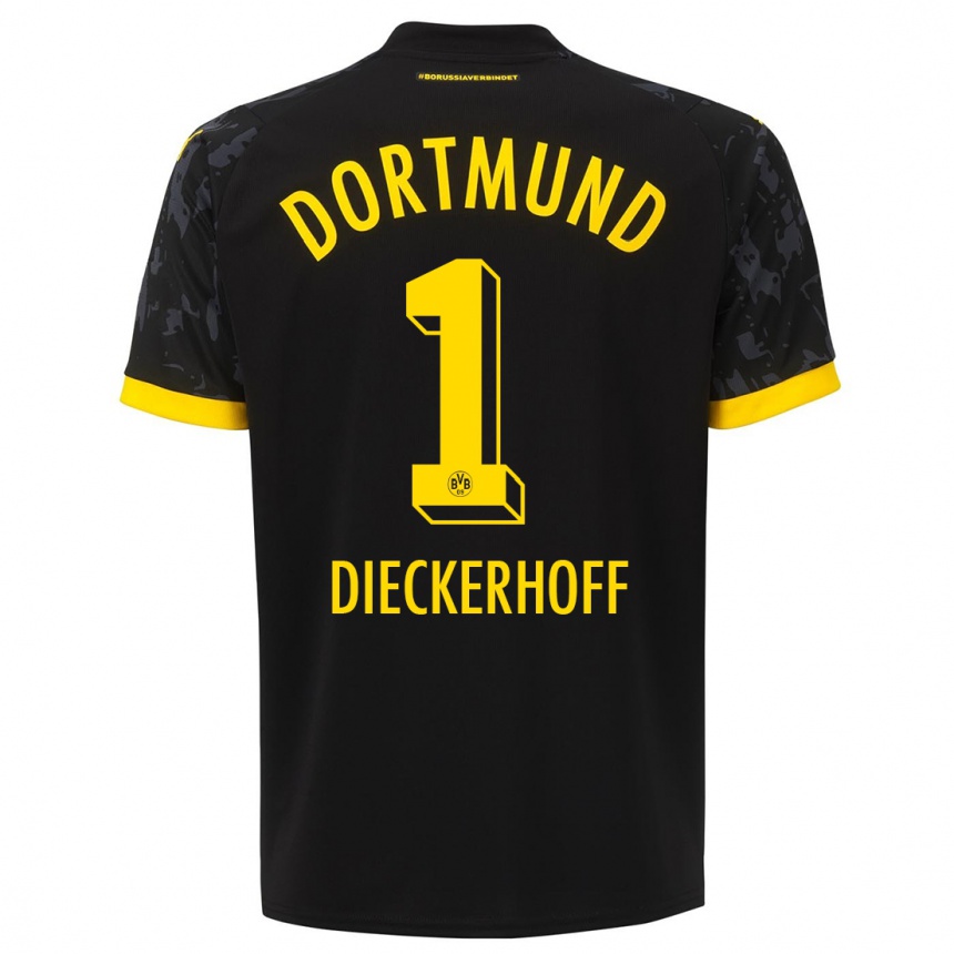 Niño Fútbol Camiseta Max Dieckerhoff #1 Negro 2ª Equipación 2023/24 Perú