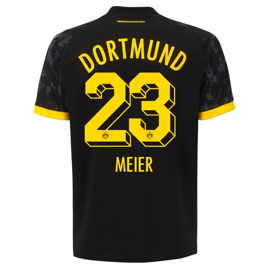 Niño Fútbol Camiseta Maximilian Meier #23 Negro 2ª Equipación 2023/24 Perú