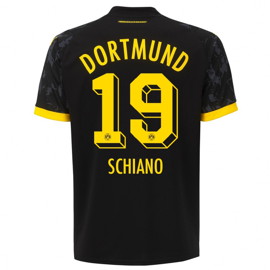 Niño Fútbol Camiseta Emilio Schiano #19 Negro 2ª Equipación 2023/24 Perú