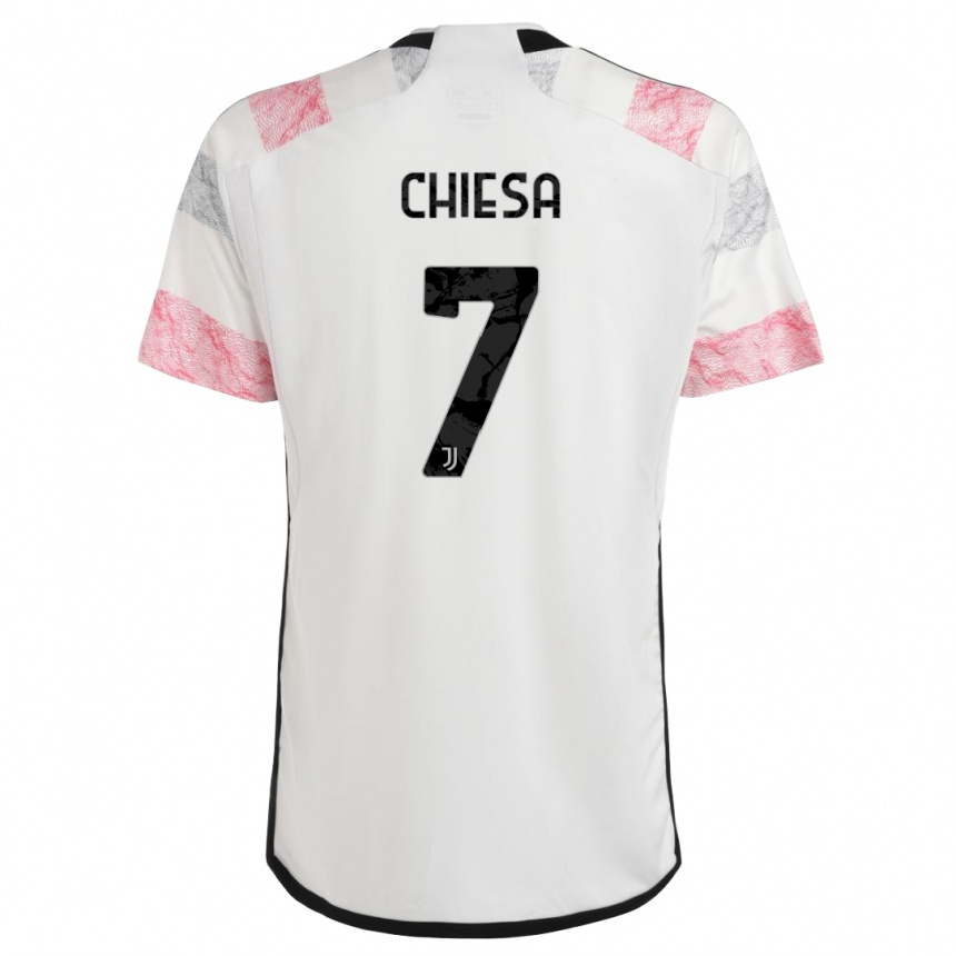 Niño Fútbol Camiseta Federico Chiesa #7 Blanco Rosa 2ª Equipación 2023/24 Perú