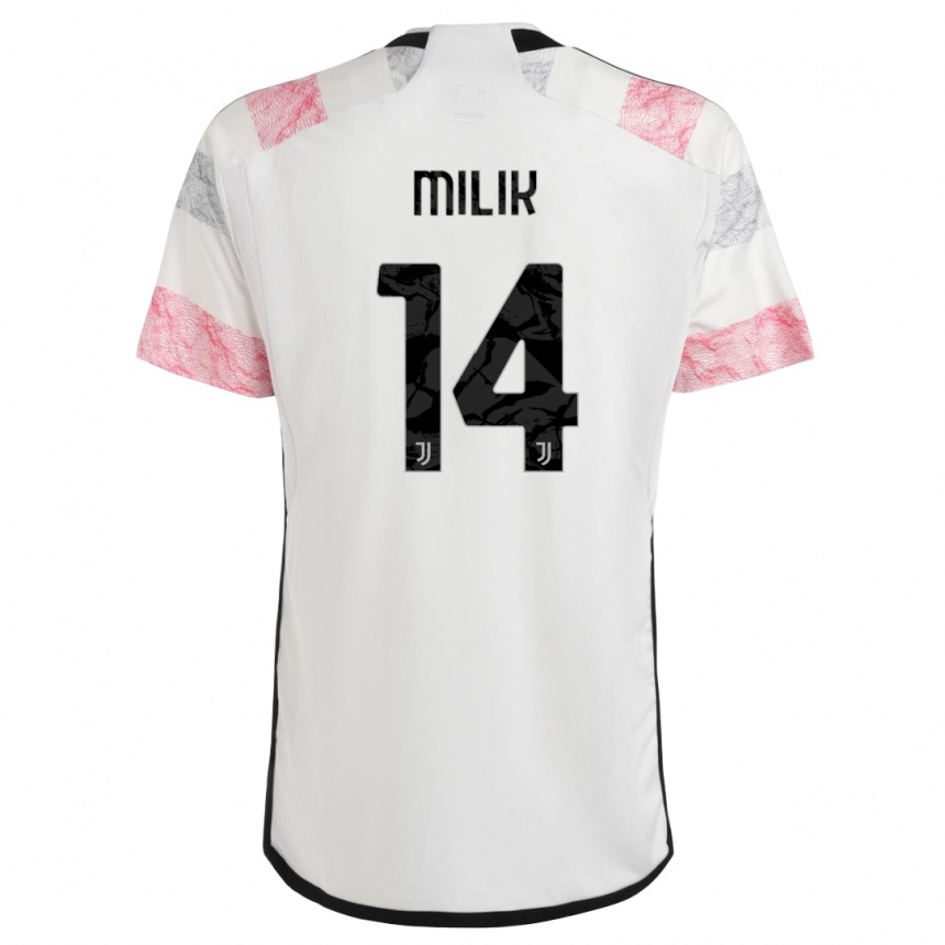 Niño Fútbol Camiseta Arkadiusz Milik #14 Blanco Rosa 2ª Equipación 2023/24 Perú