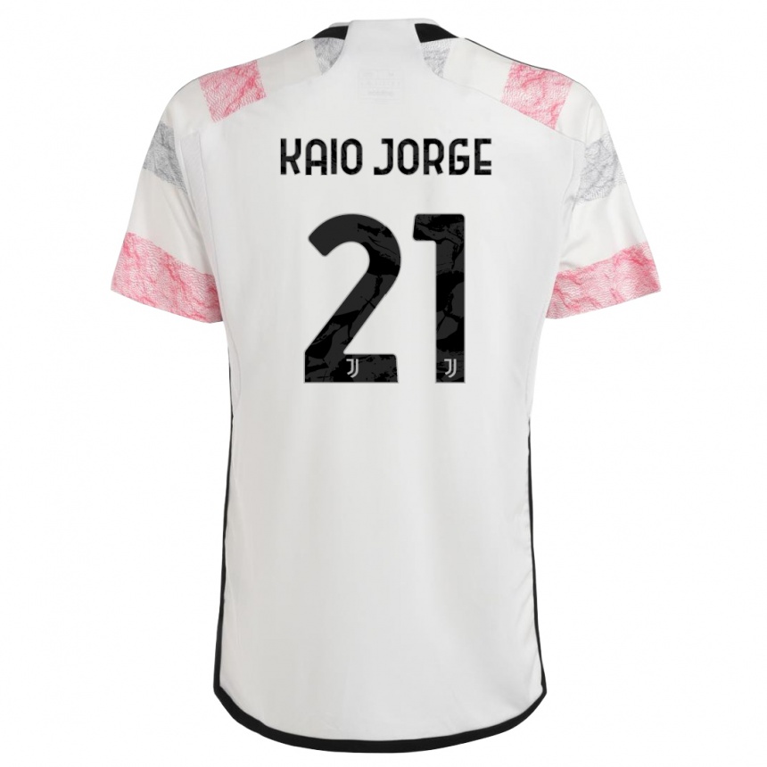 Niño Fútbol Camiseta Kaio Jorge #21 Blanco Rosa 2ª Equipación 2023/24 Perú