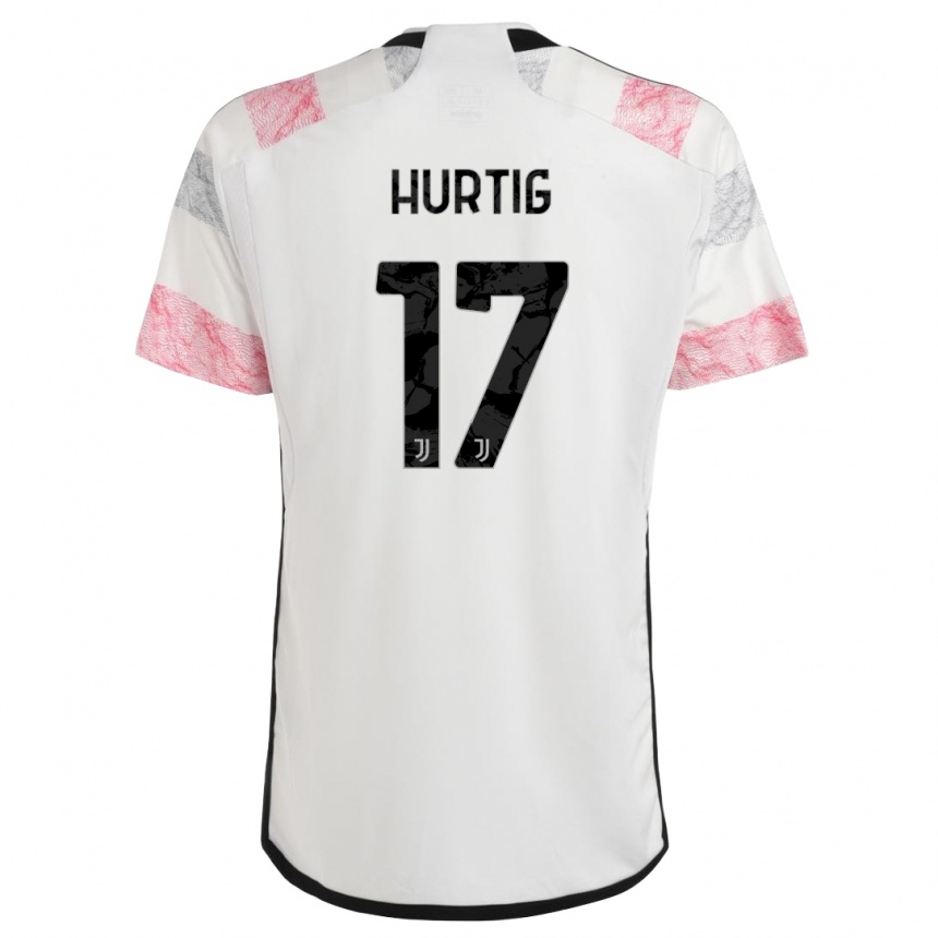 Niño Fútbol Camiseta Lina Hurtig #17 Blanco Rosa 2ª Equipación 2023/24 Perú