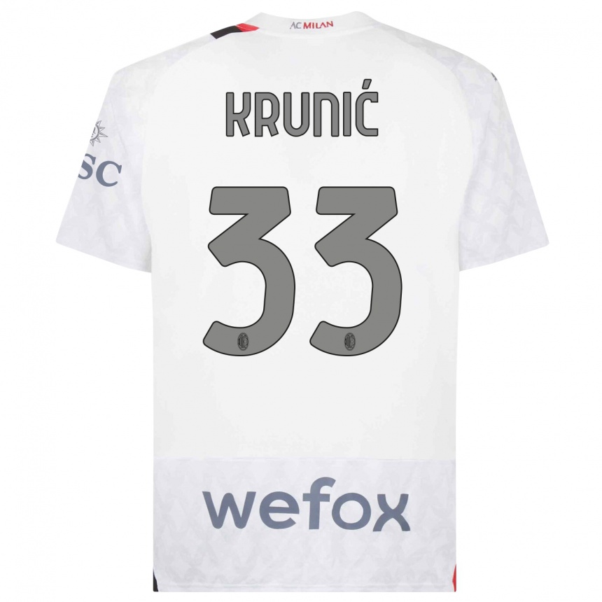 Niño Fútbol Camiseta Rade Krunic #33 Blanco 2ª Equipación 2023/24 Perú