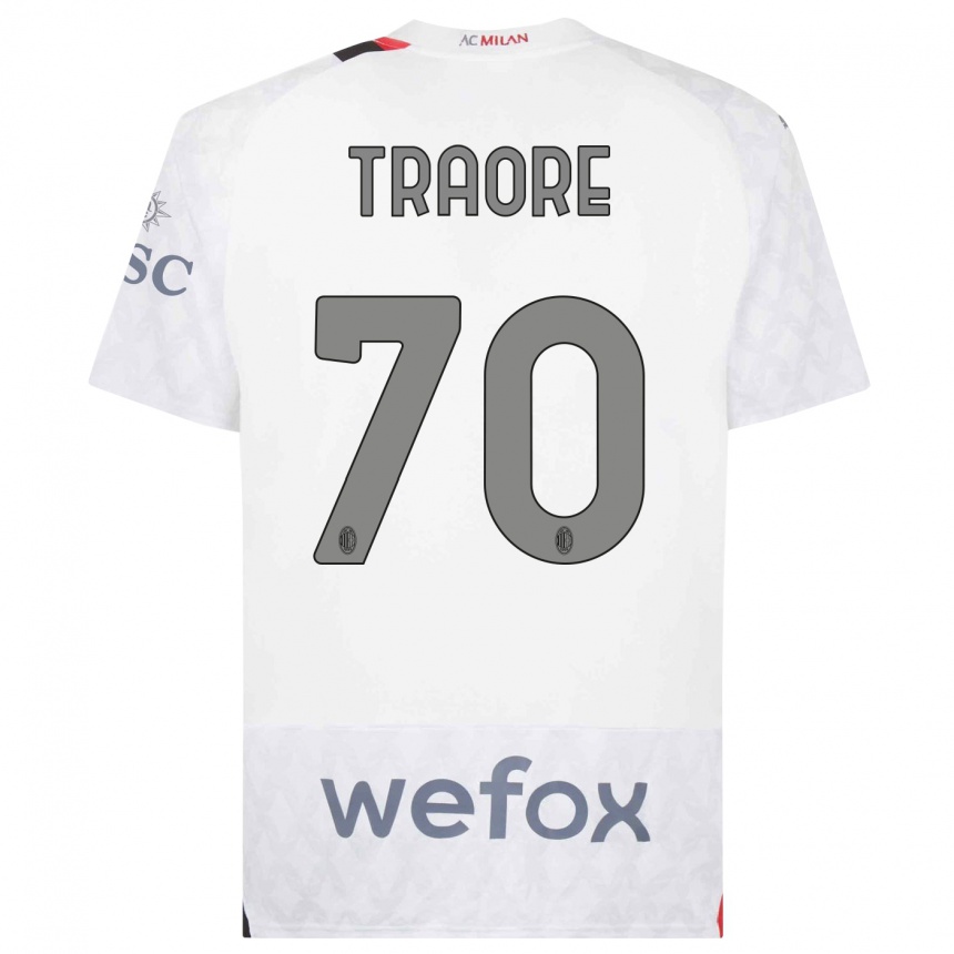 Niño Fútbol Camiseta Chaka Traore #70 Blanco 2ª Equipación 2023/24 Perú