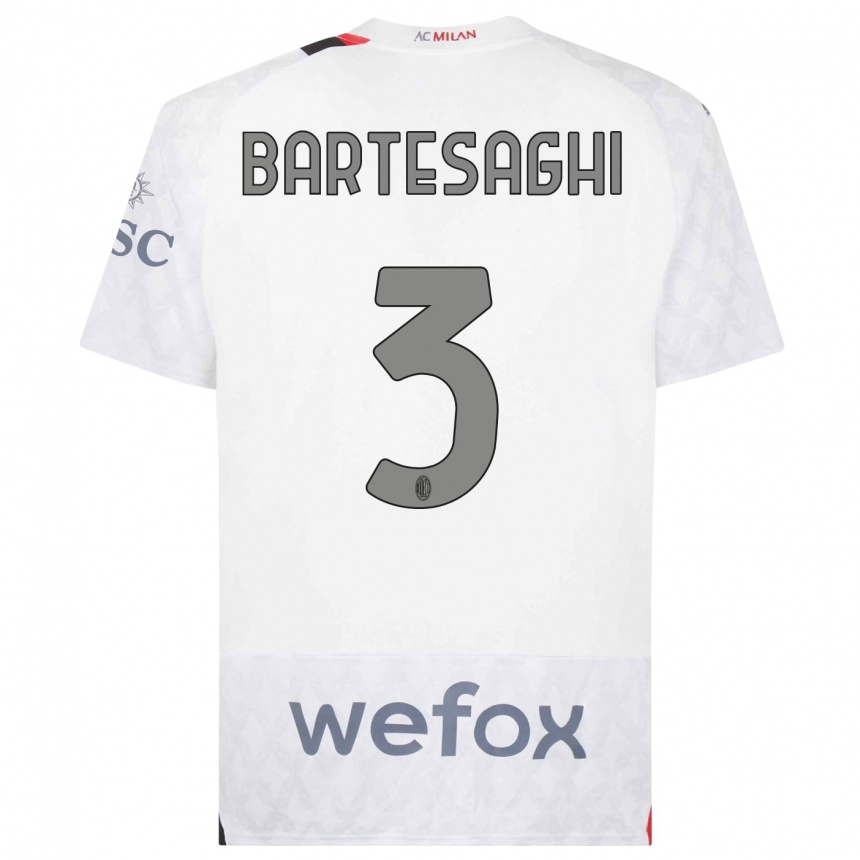 Niño Fútbol Camiseta Davide Bartesaghi #3 Blanco 2ª Equipación 2023/24 Perú