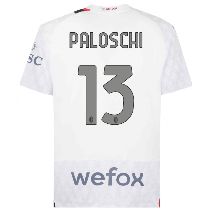 Niño Fútbol Camiseta Dorian Paloschi #13 Blanco 2ª Equipación 2023/24 Perú