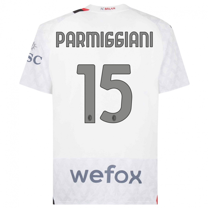 Niño Fútbol Camiseta Pietro Parmiggiani #15 Blanco 2ª Equipación 2023/24 Perú