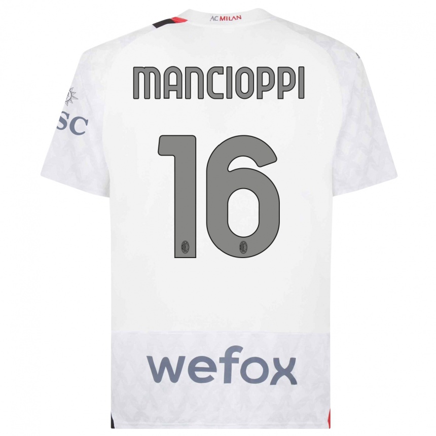 Niño Fútbol Camiseta Tommaso Mancioppi #16 Blanco 2ª Equipación 2023/24 Perú