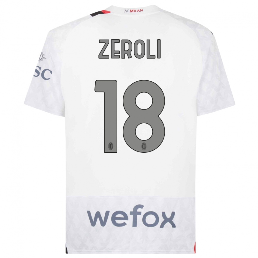 Niño Fútbol Camiseta Kevin Zeroli #18 Blanco 2ª Equipación 2023/24 Perú