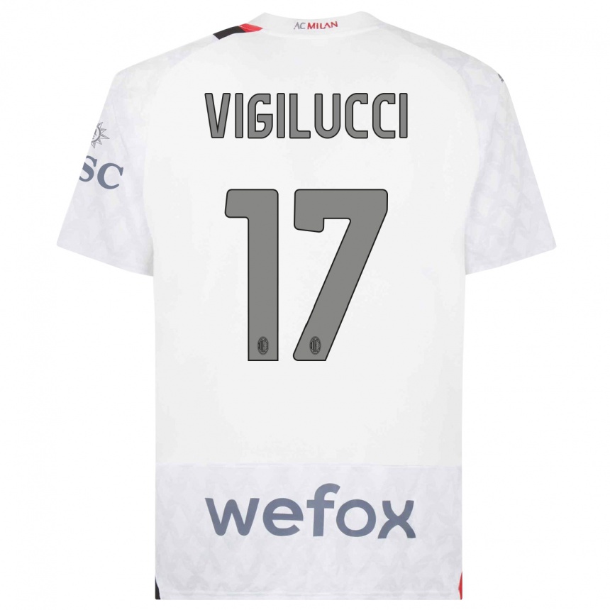 Niño Fútbol Camiseta Valery Vigilucci #17 Blanco 2ª Equipación 2023/24 Perú