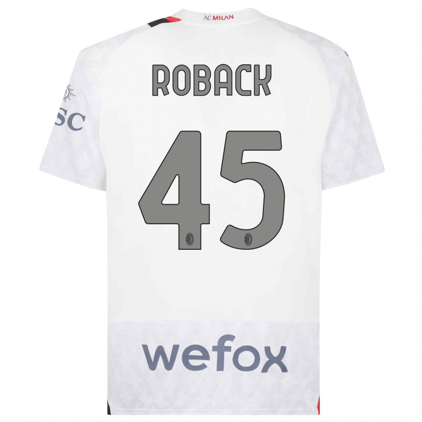 Niño Fútbol Camiseta Emil Roback #45 Blanco 2ª Equipación 2023/24 Perú