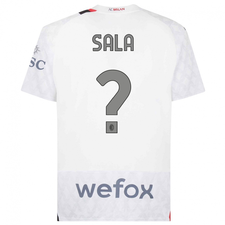 Niño Fútbol Camiseta Mattia Sala #0 Blanco 2ª Equipación 2023/24 Perú