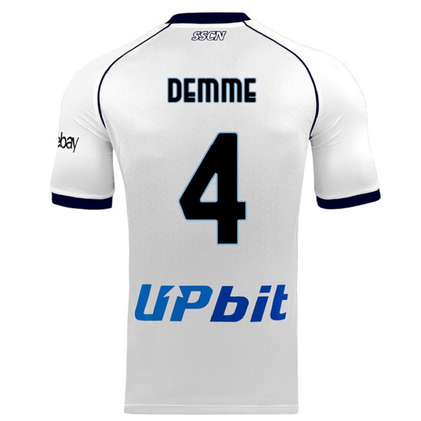 Niño Fútbol Camiseta Diego Demme #4 Blanco 2ª Equipación 2023/24 Perú