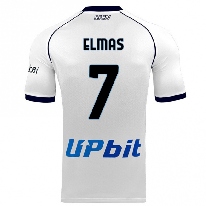 Niño Fútbol Camiseta Eljif Elmas #7 Blanco 2ª Equipación 2023/24 Perú