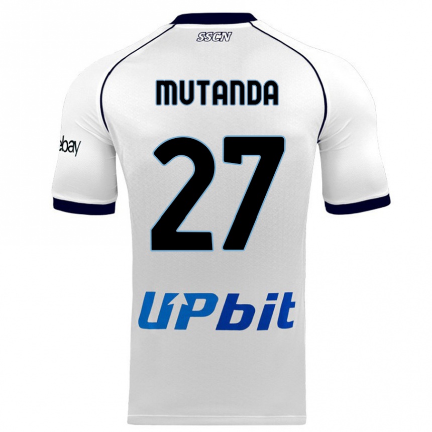 Niño Fútbol Camiseta Noah Mutanda #27 Blanco 2ª Equipación 2023/24 Perú