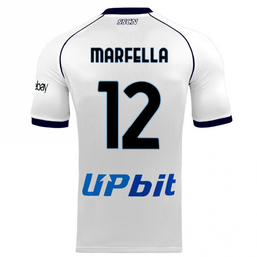 Niño Fútbol Camiseta Davide Marfella #12 Blanco 2ª Equipación 2023/24 Perú