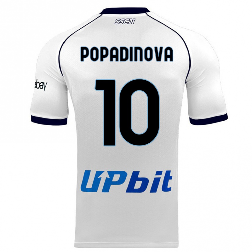 Niño Fútbol Camiseta Evdokiya Popadinova #10 Blanco 2ª Equipación 2023/24 Perú