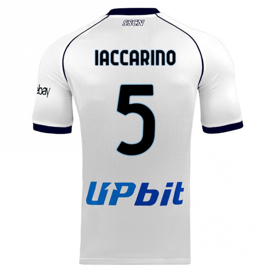 Niño Fútbol Camiseta Gennaro Iaccarino #5 Blanco 2ª Equipación 2023/24 Perú