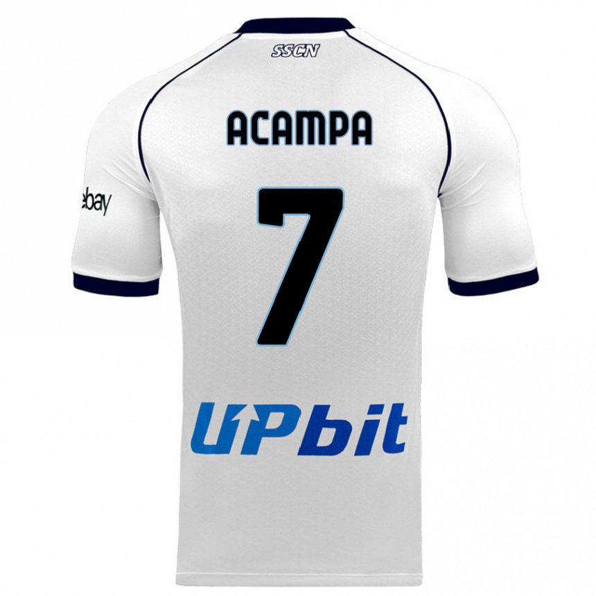 Niño Fútbol Camiseta Davide Acampa #7 Blanco 2ª Equipación 2023/24 Perú