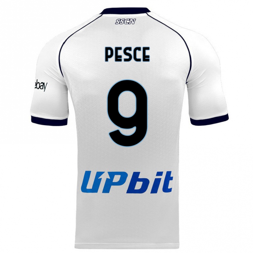 Niño Fútbol Camiseta Antonio Pesce #9 Blanco 2ª Equipación 2023/24 Perú