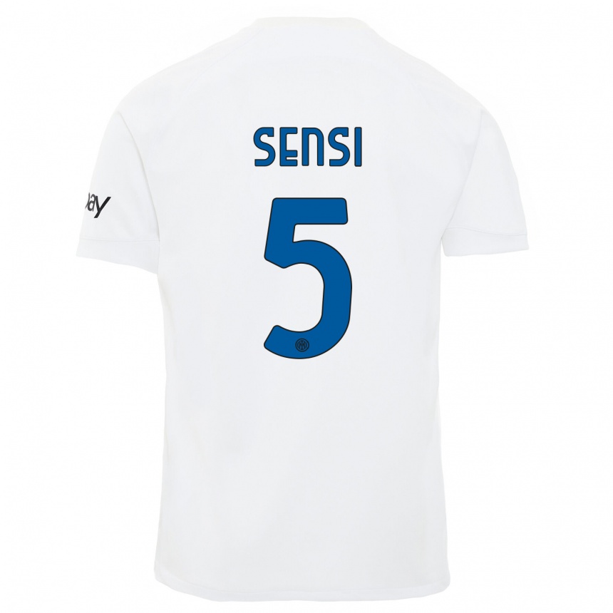 Niño Fútbol Camiseta Stefano Sensi #5 Blanco 2ª Equipación 2023/24 Perú